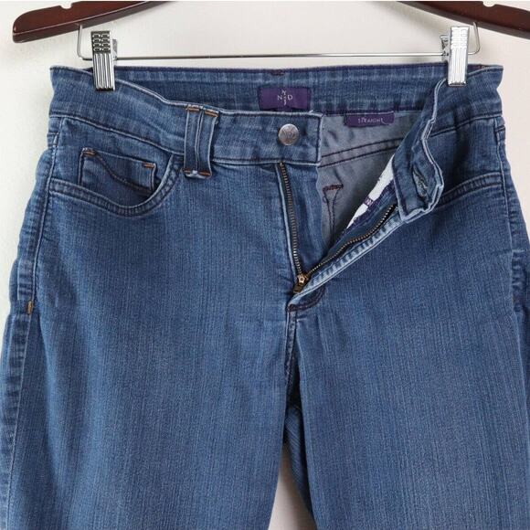 NYDJ Size 8 Marilyn Straight Leg Jeans Mid Rise Medium Blue Wash - Picture 3 of 10